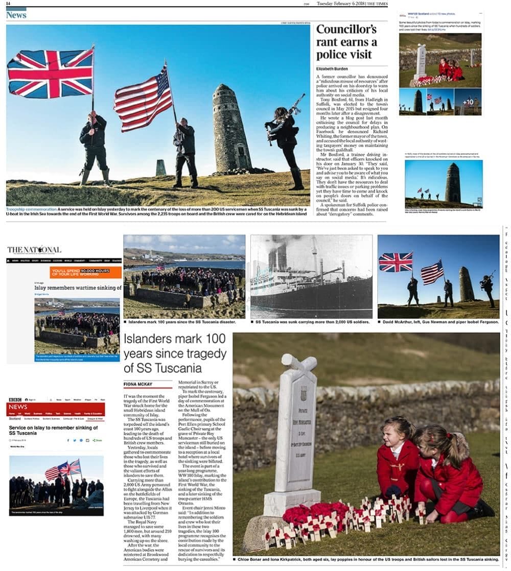 SS Tuscania - Islay Community commemorate SS Tuscania.